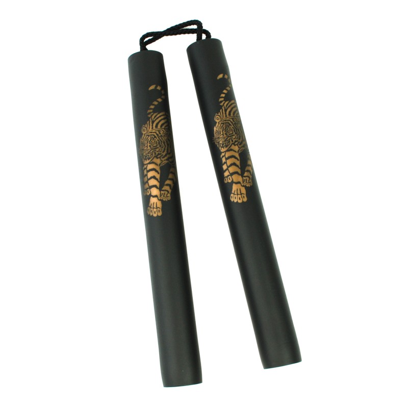 Nunchaku (nunczaku nunczako) piankowe treningowe Tygrys na sznurku