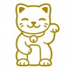 Naklejka Maneki-Neko Japoński Kot Szczęścia 14x10 złota