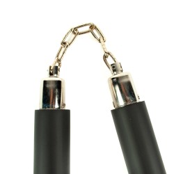 Nunchaku (nunczaku nunczako) piankowe treningowe gładkie czarne na łańcuchu