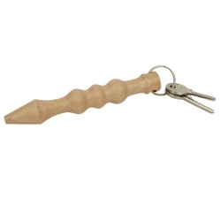 Brelok breloczek do kluczy Yawara Kubotan karbowany drewniany