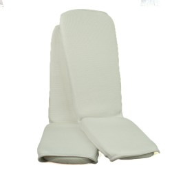 Ochraniacze Elastyczne Goleń Stopa Białe Karate