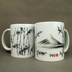 Kubek TAKE z widokiem na górę Fuji i bambusy