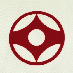 Naprasowanka Aplikacja Termo Kanku Kyokushin 9x9 Czerwona na kimono t-shirt