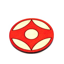 Magnes Kanku Kyokushin kai karate logo na lodówkę 5x5 cm drewniany