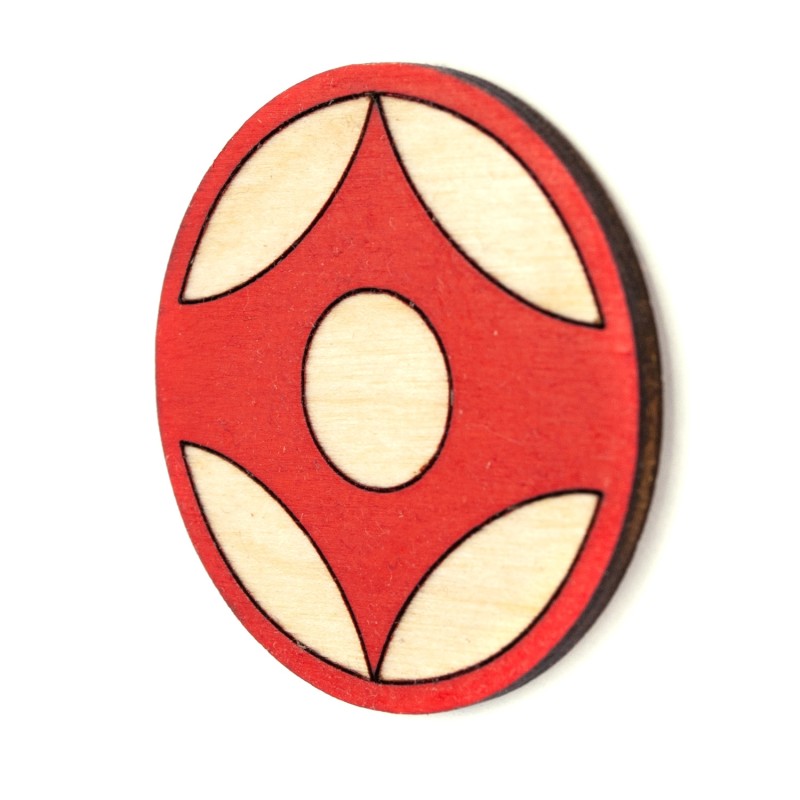 Magnes Kanku Kyokushin kai karate logo na lodówkę 5x5 cm drewniany