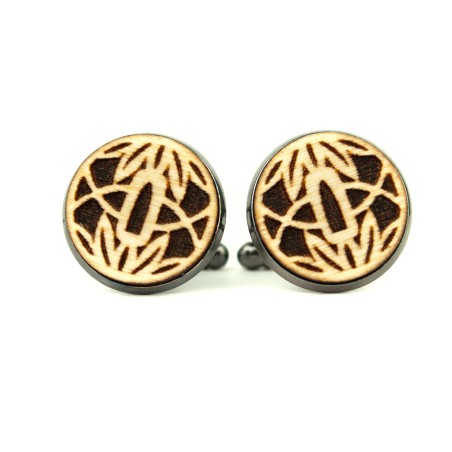 Spinki do mankietów z grawerem TAKE drewniane + pudełko