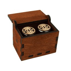 Spinki do mankietów z grawerem TAKE drewniane + pudełko