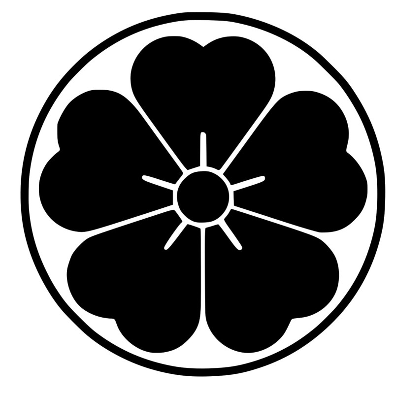 Naklejka Sakura Kwiat wiśni Japonia Kamon Mon 10x10 na samochód