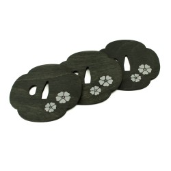 Podkładka podstawka pod kubek Tsuba Sakura Czarno-Srebrna 10x10 cm