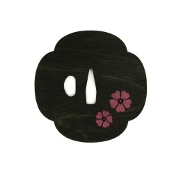 Podkładka podstawka pod kubek Tsuba Sakura Czarno-Różowa 10x10 cm