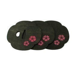 Podkładka podstawka pod kubek Tsuba Sakura Czarno-Różowa 10x10 cm