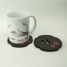Podkładka podstawka pod kubek Tsuba Sakura Czarno-Różowa 10x10 cm