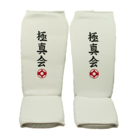 Ochraniacze Elastyczne Goleń Kyokushin Stopa Białe Karate