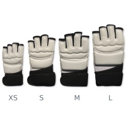 Rękawice piąstkówki Taekwondo ITF Karate biało-czarne junior dla dzieci