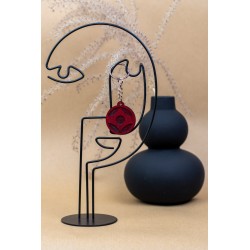 Brelok breloczek do kluczy Kanku Kyokushin 3,7x4,1 cm drewniany czerwony