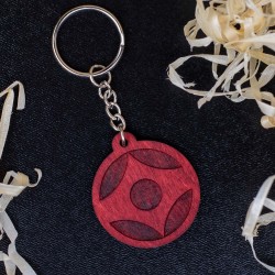 Brelok breloczek do kluczy Kanku Kyokushin 3,7x4,1 cm drewniany czerwony