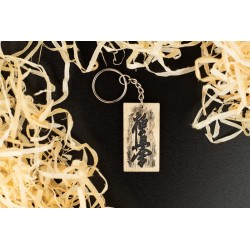 Brelok breloczek do kluczy Kyokushin kai 2,5x5 cm drewniany wersja Czarna