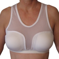 Ochraniacz piersi dla kobiet biały wyjmowane 2 miseczki