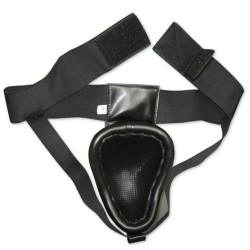 Ochraniacz Krocza / na Krocze Suspensor Metalowy Muay Thai czarny na gumach