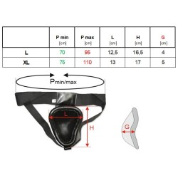 Ochraniacz Krocza / na Krocze Suspensor Metalowy Muay Thai czarny na gumach