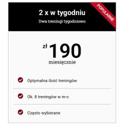 Karnet na treningi x2 w tygodniu / mc