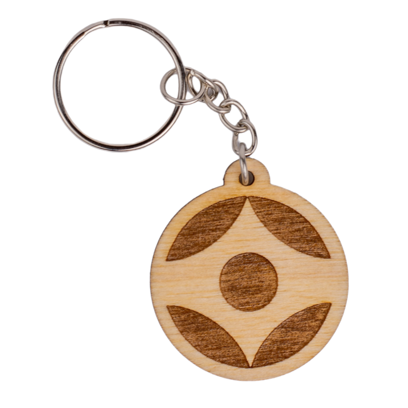 Brelok breloczek do kluczy Kanku Kyokushin 3,7x4,1 cm drewniany