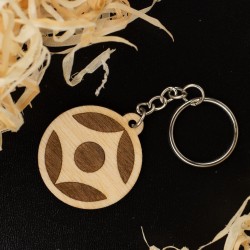 Brelok breloczek do kluczy Kanku Kyokushin 3,7x4,1 cm drewniany