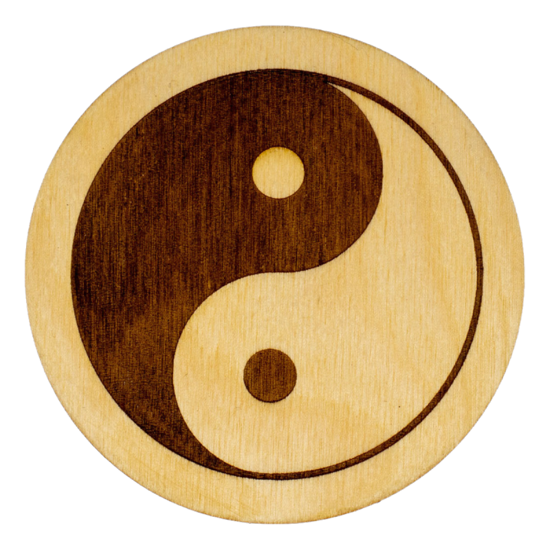 Podkładka podstawka pod kubek Yin Yang 10x10cm drewniana