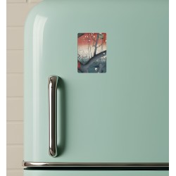 Magnes Utogawa Hiroshige Śliwy w Ogrodzie Kameido 7x5 na lodówkę Ukiyo