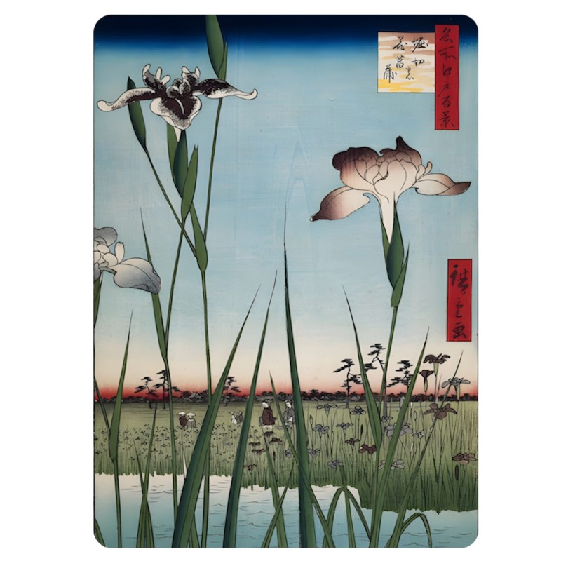 Magnes Utogawa Hiroshige Irysy w Horikiri 7x5 na lodówkę Ukiyo