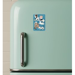 Magnes Kuniyoshi Utagawa Koty 7x5 na lodówkę Ukiyo-e