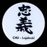 Przypinka Cnoty Samuraja Bushido Kanji CHU Lojalność 58 mm Japonia