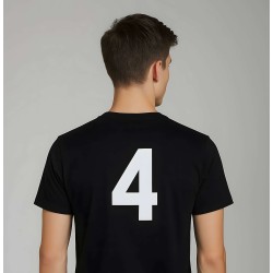 T-shirt Koszulka z numerami 0-9 męska czarna 100% bawełna S-XXL