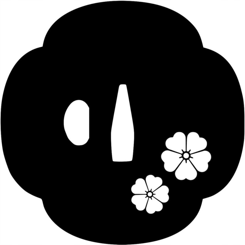 Naklejka Tsuba Katany Sakura Kwiat Wiśni Japonia 11x11 na samochód