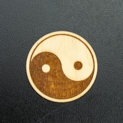 Magnes Yin Yang na lodówkę 5x5 cm drewniany