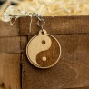 Brelok breloczek do kluczy Yin Yang 3,7x4,1 cm drewniany