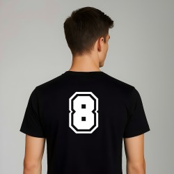 T-shirt Koszulka z numerami 0-9 męska czarna 100% bawełna S-XXL