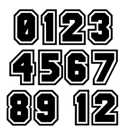 Naprasowanka Aplikacja Termo CYFRA 0-9 na koszulkę t-shirt numery sportowe wysokość 19 cm