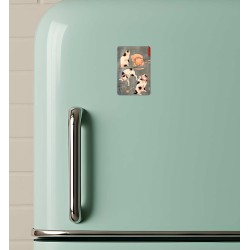 Magnes Kuniyoshi Utagawa Koty 7x5 na lodówkę Ukiyo-e