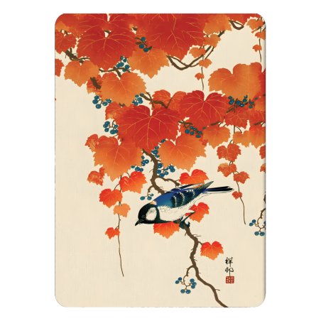 Magnes na lodówkę Ohara Koson Ptaki 7x5 Momiji Japonia Ukiyo-e