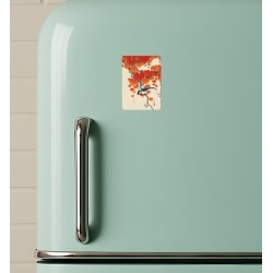 Magnes na lodówkę Ohara Koson Ptaki 7x5 Momiji Japonia Ukiyo-e