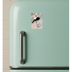 Magnes na lodówkę Ohara Koson Ptaki 7x5 Wiśnia Japonia Ukiyo-e