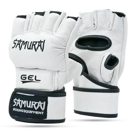 Rękawice piąstkówki MMA Pro skóra biało-czarne