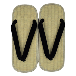 Klapki klasyczne Premium Tatami Zamsz Setta Czarne Geta Zori Made in Japan