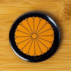 Magnes na lodówkę metalowy 58 mm okrągły Chryzantema Japonia