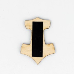 Magnes na lodówkę 55x40 mm Drewniany Ciemny Topór Wikingów Mjolnir