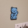 Magnes FLUORESCENCYJNY na lodówkę Maneki Neko Japoński Kot Szczęścia Niebieski 3D