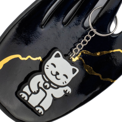 Brelok breloczek do kluczy maneki neko japoński kot szczęścia biały 3D