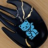 Brelok breloczek FLUORESCENCYJNY do kluczy maneki neko japoński kot szczęścia 3D