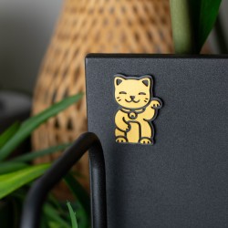 Magnes na lodówkę Maneki Neko Japoński Kot Szczęścia Złoty 3D